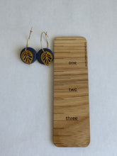 Load image into Gallery viewer, Midnight Leaf Mini Hoops