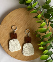 Load image into Gallery viewer, Textured Botanical Dangle Earrings