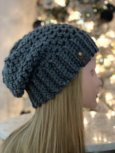 Load image into Gallery viewer, Grey Ribbed Slouch Hat