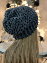 Load image into Gallery viewer, Grey Ribbed Slouch Hat