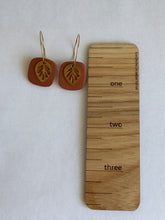 Load image into Gallery viewer, Terracotta Leaf Mini Hoops

