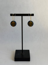 Load image into Gallery viewer, Midnight Leaf Mini Hoops
