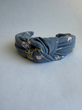 Load image into Gallery viewer, Blue Floral Knot Headband
