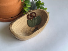 Load image into Gallery viewer, Wood and Green Dangles
