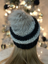 Load image into Gallery viewer, Cream and Black Pom Hat

