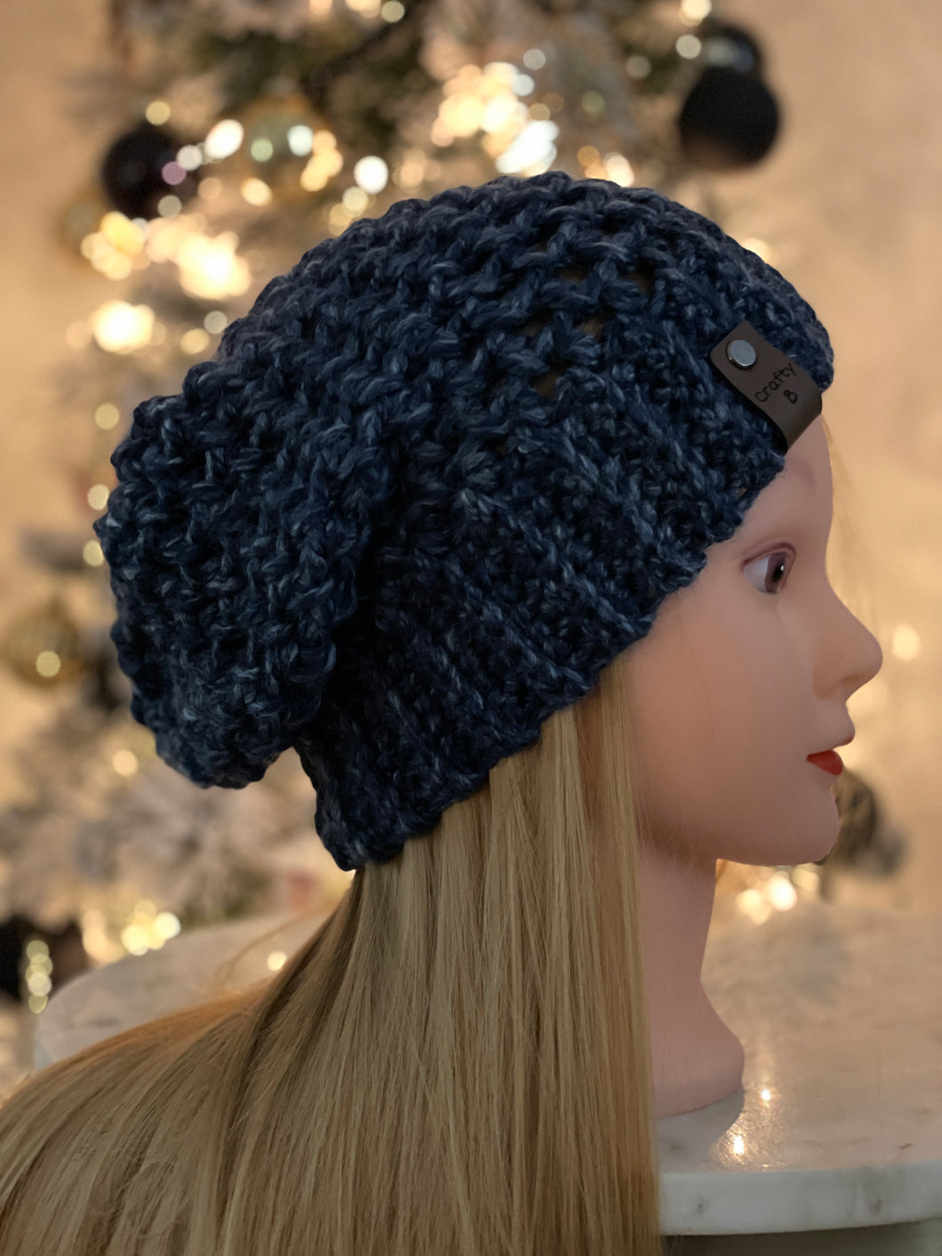 Heather Blue Slouch Hat
